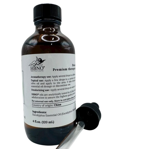 HBNO Eucalyptus Essential Oil 4 Fl Oz With Dropper 100% Pure Therapeutic Grade A - Picture 2 of 3